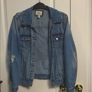 Distressed denim jacket